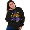 Cute Halloween Magic Feeling Witchy Women Crewneck Sweatshirt Brisco Brands - 4 of 4
