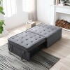 Multipurpose Faux Leather Ottoman Lazy Chair Pulling Out Sofa Bed for Bedroom-Christopher Knight Home - 4 of 4