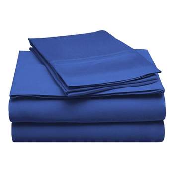 Soft 300-Thread Count Solid Deep-Pocket Sheet Set by Blue Nile Mills