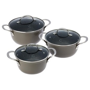 Curtis Stone 6-piece Dura-Pan+ Nesting Saucepan Set Refurbished - 1 of 4