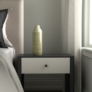 Modern Decorative Tall Ceramic Flower Vase for Home, Office, Bedroom, Living Room - Casual Home Style Accent for Shelves, Mantel & Tabletop Décor - 1 of 4