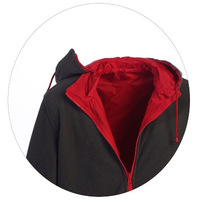 Мужские куртки GIOBERTI Men's Reversible Rain Jacket with Polar Fleece Lining, Red / Charcoal, M — фото 3