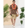 Lars Amadeus Men's Animal Print Short Sleeves Button Down Casual Summer Printed Shirts - 3 of 4