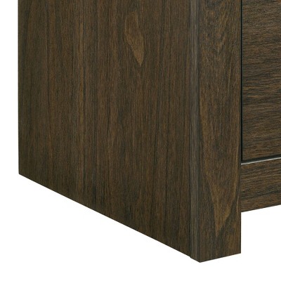 Walnut Rustic 5-Drawer Chest with Felt Lined Drawer