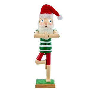 Kurt Adler 15-Inch Wooden Yoga Santa Nutcracker - 1 of 4