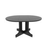 Maliang Dining Table, 59x43 Inch Expandable Oval Table with Removable Leaf Trestle X Shaped Base Black - 2 of 4