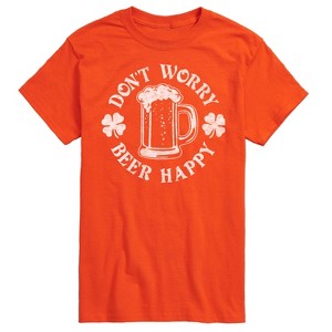 Men's - Instant Message - Don't Worry Beer Happy Short Sleeve Graphic T-Shirt - 1 of 4