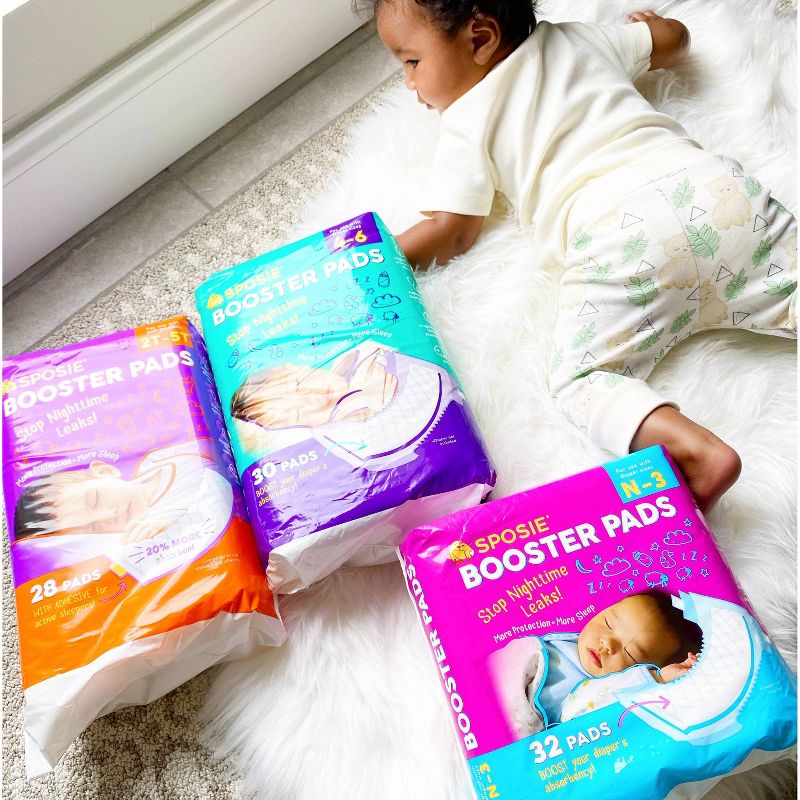 Sposie Booster Pads For Overnight Diaper Leak Protection - 32ct, 5 of 9
