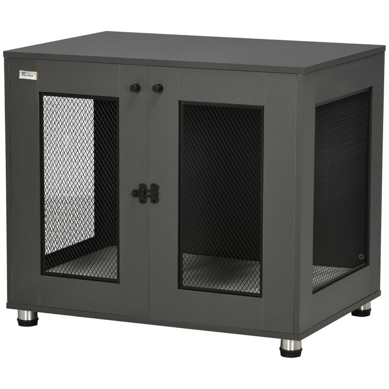 PawHut Dog Crate Furniture with Water-resistant Cushion, Dog Crate End Table with Double Doors, Indoor Pet Crate for Small Medium Dogs, 5 of 8