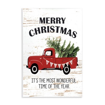 Stupell Industries Christmas Most Wonderful Time Vintage Truck, 10" x 15"