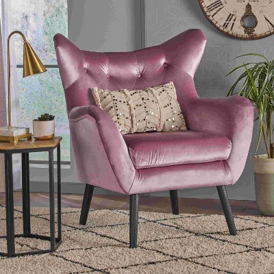 CAVINAS Velvet Accent Chair with Mid-Height Curved Backrest,Modern Upholstered Living Room Chairs,Reading Chairs for Living Room