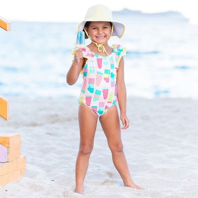RuffleButts Girls V-Back One Piece Swimsuit - Ice Cream Social, Size: 6 — фото 2