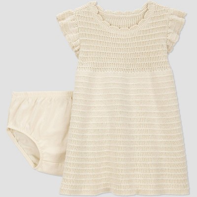 Carter's Just One You®️ Baby Girls' Creme Ruffle Sleeve Dress