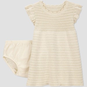 Carter's Just One You®️ Baby Girls' Creme Ruffle Sleeve Dress - 1 of 4