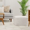 NicBex Large Square Boucle Pouf Ottoman Footstool for Living Room, Bedroom, Ivory - 3 of 4