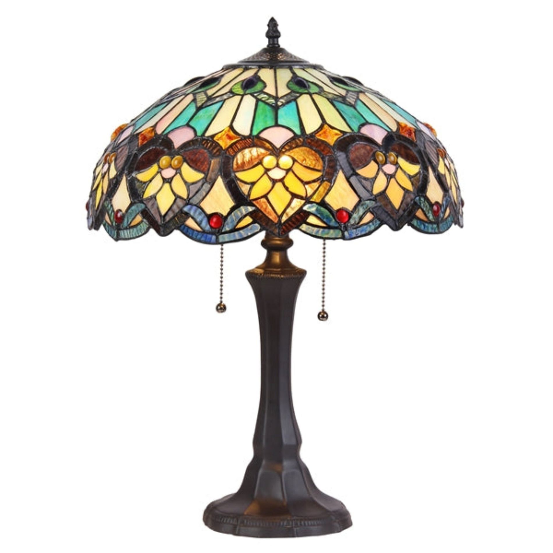 Chloe Lighting Kendall Tiffany-style 2 Light Victorian Table Lamp 16" Shade