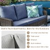Brafabhome Modern Conversation Sofa Set with Ottomans, 3PCS Outdoor Patio Rattan Furniture Set, All Weather Sectional Sofa Couch with Cushions - 3 of 4