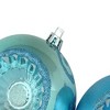 Northlight Shatterproof 2-Finish Retro Reflector Christmas Ball Ornaments - 3.25" (80mm) - Turquoise - 5ct - 2 of 3
