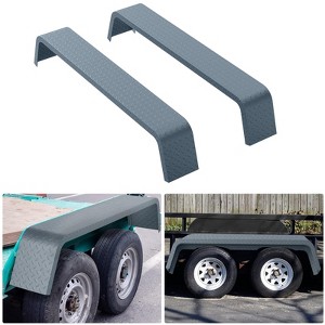 2 Pack Heavy Duty Trailer Fenders for Double Axle Trailers - 14 Gauge Steel Bolt-On Fenders Fit 13" to 15" Tires - 1 of 4