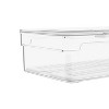 OU Fridge Organizer Bin with Vented Lid, Clear Stackable Refrigerator Storage Bin, Produce Kitchen Storage Container, 11.8" Depth, BPA Free - 4 of 4