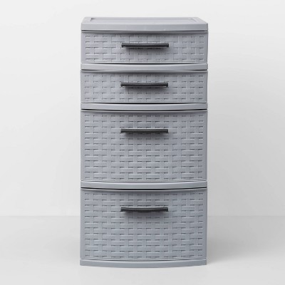 4 Medium Drawer Weave Tower Gray Room Essentials Target