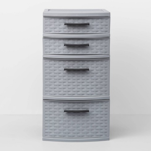 Four Drawer Med Weave Tower Gray Room Essentials Target