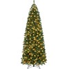 Yaheetech 6Ft/7.5Ft/9Ft Pre-lit Slim Pencil Artificial Christmas Tree with 500 LED Lights & Foldable Stand, Green - 2 of 4