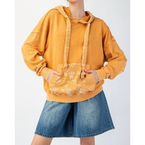 Women's Have It All Mineral Washed Hoodie - Easel - 1 of 4