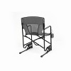 Outdoor Freestyle Rocker Camping Chair Portable Folding Rocking Chair with Solid, Durable Armrests, Drink Holder & Comfortable Backrest -Grey - 4 of 4