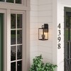 Ferris Outdoor Wall Sconce Light Fixture Black/Clear - Nathan James: Elegant Iron Frame, Clear Glass, 2 E12 Lights, Indoor/Outdoor Use - 3 of 4