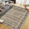 Area Rug Vintage Style Machine Washable Rug Vintage Distressed Area Rug Carpet Retro Boho Medallion Accent Rug Stain Resistant Non-Slip Foldable - 4 of 4