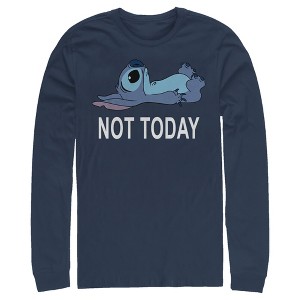 Men's Lilo & Stitch Not Today Long Sleeve Shirt - 1 of 4