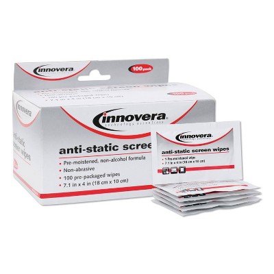 Innovera 100pk Non-Abrasive Anti-Static Screen Wipes