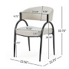 Upholstered Dining Chairs Set of 2 with Metal Legs,Modern Fabric Accent Chairs for Kitchen Dining Room-Baofuwish - 4 of 4