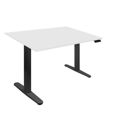 Mount-It! Dual Motor Electric Standing Desk with 48" Tabletop, Black & White