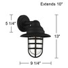 John Timberland Marlowe Rustic Industrial Farmhouse Outdoor Wall Light Fixture Black Hooded Cage 13" Clear Glass for Post Exterior Barn Deck House - 4 of 4