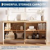 Sideboard Buffet Cabinet, Large Wood Fluted Coffee Bar Console Table with 4 Fluted Doors and Adjustable Shelf for Living Room, Kitchen, Entryway - 3 of 4
