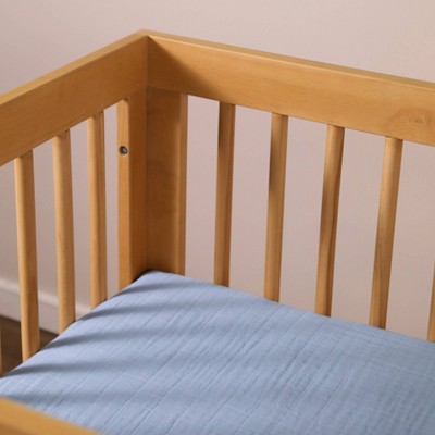 Dewdrop Blue Organic Cotton Muslin Crib Sheet