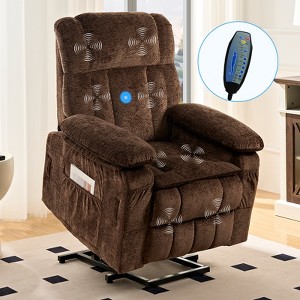 Mjkone Velvet Power Lift Recliners Chair With Lumbar Heating And 8-Point Vibration Massage,Recliner Armchair For Elderly - 1 of 4