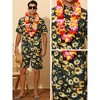 Lars Amadeus Men's Color Block Hawaiian Summer Printed Shorts and Shirt Set 2 Pieces - image 4 of 4