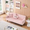 GlasFlength Sofas Contemporary Sofa with Cushioned Support and Clean Lines for Modern Living Spaces, Pink,72”*30”*31" - 4 of 4