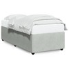 vidaXL Velvet upholstered Twin XL Bed Frame - Light Gray - slats for Support - Modern Style - Assembly Required - 3 of 4