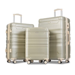 3-Piece Lightweight ABS Luggage Set with TSA Lock, Expandable Design & -Resistant Finish – 20", 24", 28" Travel Suitcases - 1 of 4