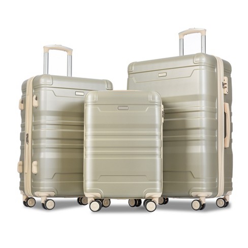 Airline Hardside Carry on Luggage with Front Opening Spinner Wheel 20 inch,Gold