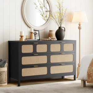 Coucheta Dresser with 6 Drawers - Farmhouse Style Wooden Chest of Drawers with Metal Handles for Bedroom & Living Room - 1 of 4