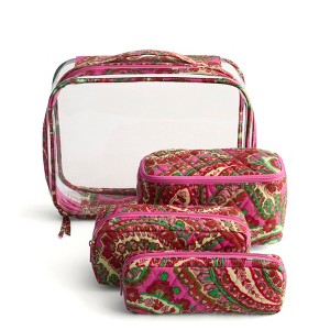 Vera Bradley Women's Outlet Clear 4 Piece Cosmetic Toiletry Bag Set - 1 of 2