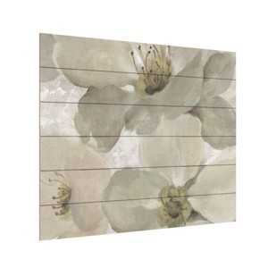 Silvia Vassileva 'White on White Floral I Crop Neutral' Canvas Art - 1 of 4
