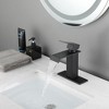 Single-Handle Bathroom Faucet with Waterfall Spout, Elegant Vanity Sink Fixture, Streamlined Design for Modern Bathrooms. - 4 of 4