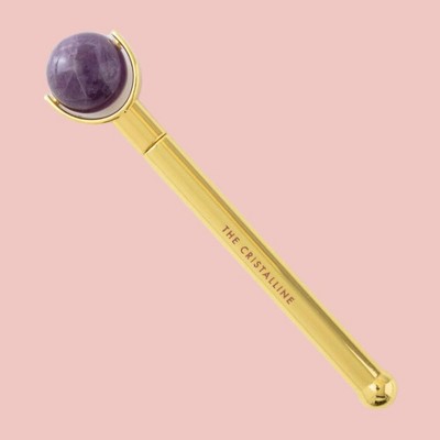 The Cristalline Color Pop Gold Amethyst Single Face Roller