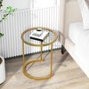 Costway Nesting Coffee Table Set of 2 with Tempered Glass Tabletop Heavy-duty Metal Frame - 4 of 4